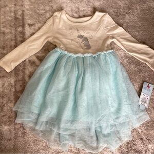 Cat & Jack Cream and Light Blue Unicorn Dress